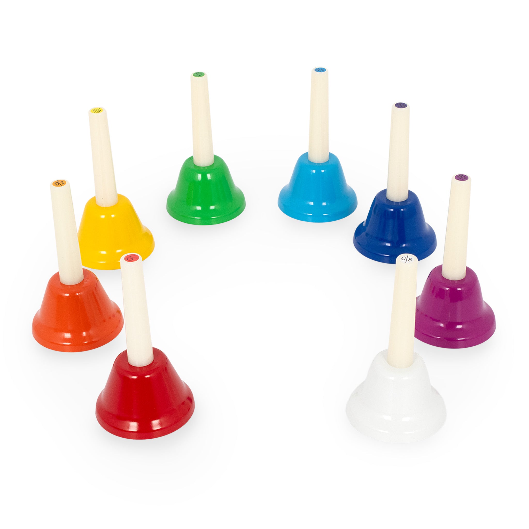 Percussion Workshop colour hand bells - set of 8 | Percussion Plus