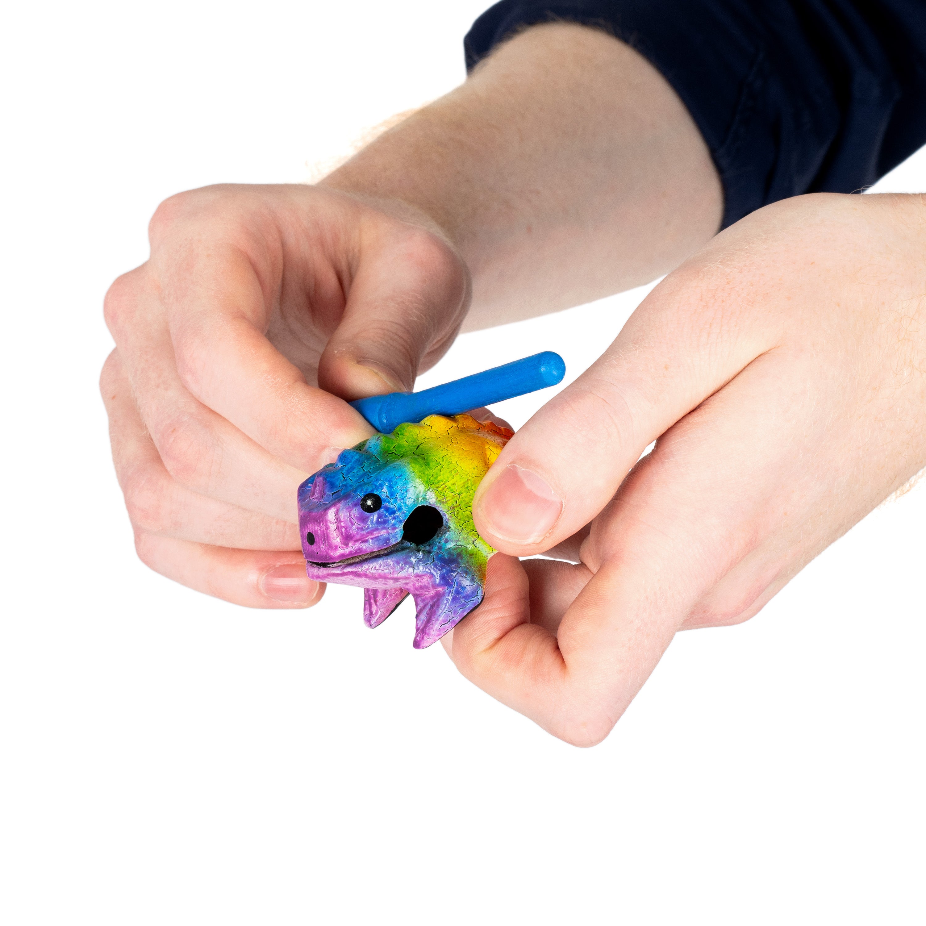 PP2132 - Percussion Plus Honestly Made mini rainbow frog guiro and scraper A1