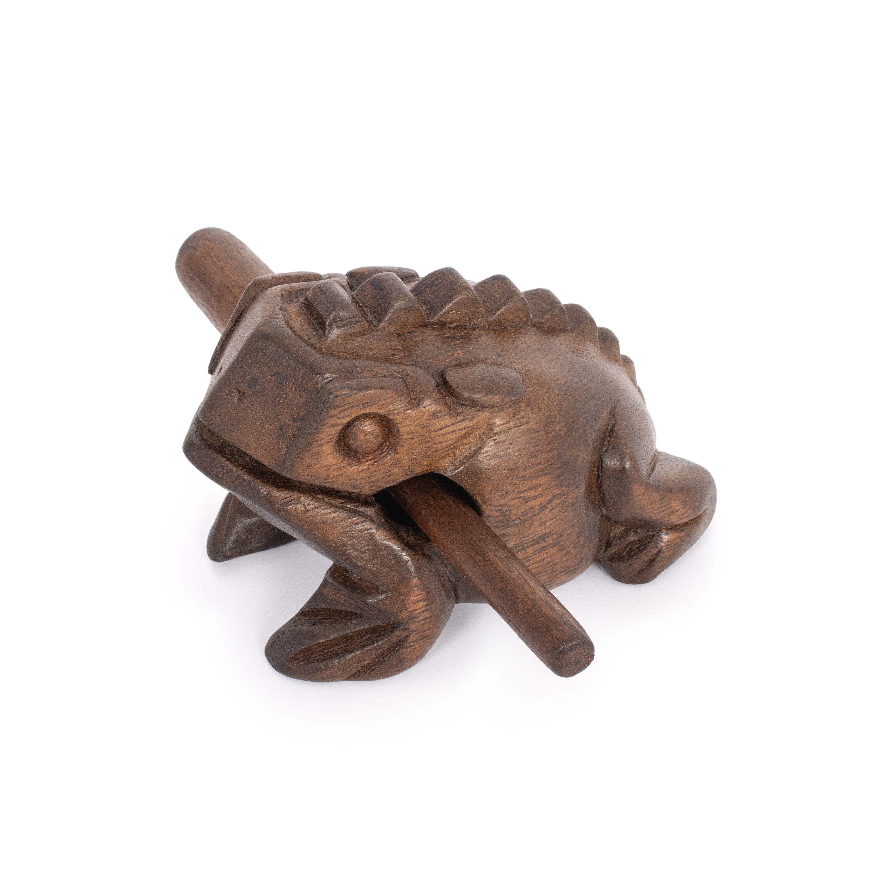 Rana In Legno Con Bacchetta - Strumento Musicale Artigianale, Decorazione, 8.5x6x6 Cm, Suono Realistico